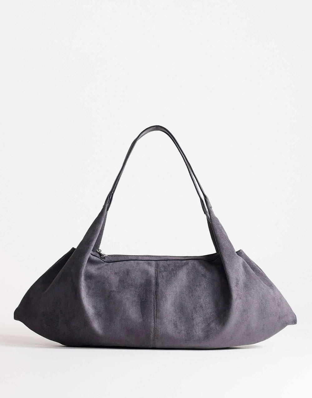 Grand sac à bandoulière Topshop Saskia en simili-daim gris