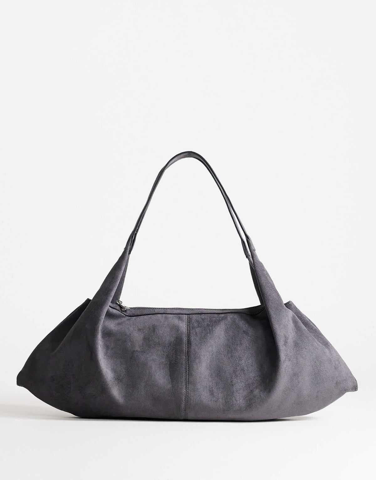 Topshop Saskia large suedette shoulder bag in grey
