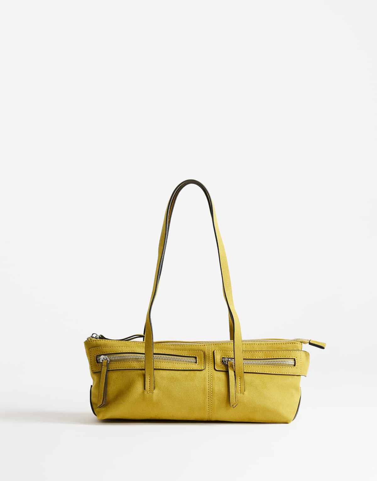 Topshop Snoopy small zip front pocket shoulder bag in chartreuse