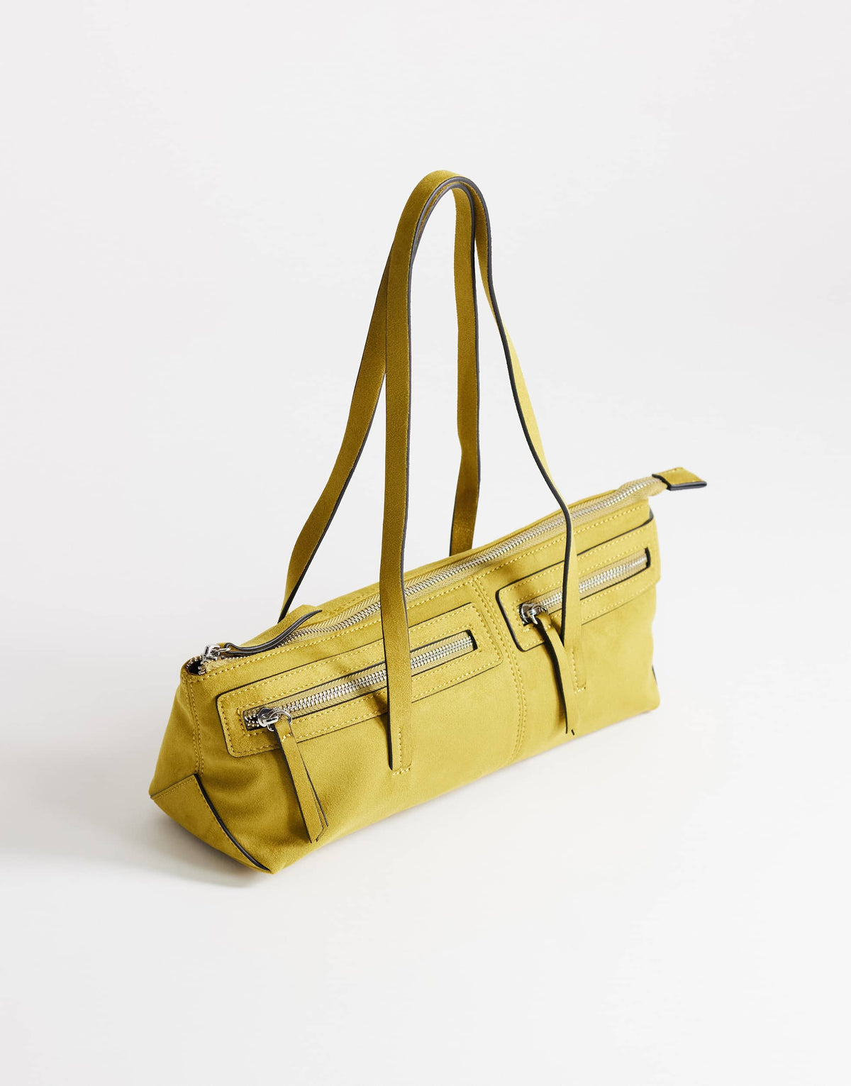 Topshop Snoopy small zip front pocket shoulder bag in chartreuse