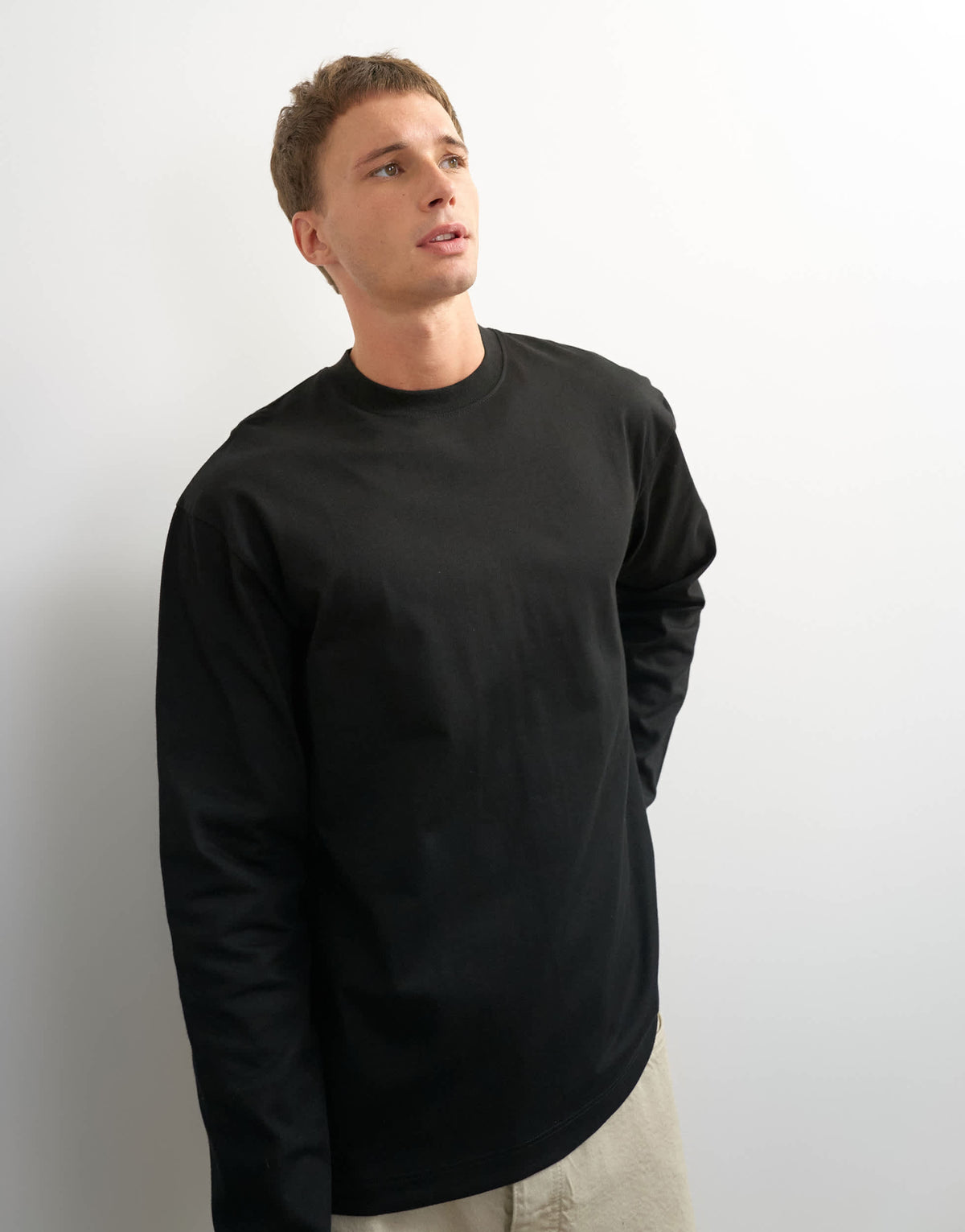 Topman relaxed fit long sleeve t-shirt in black