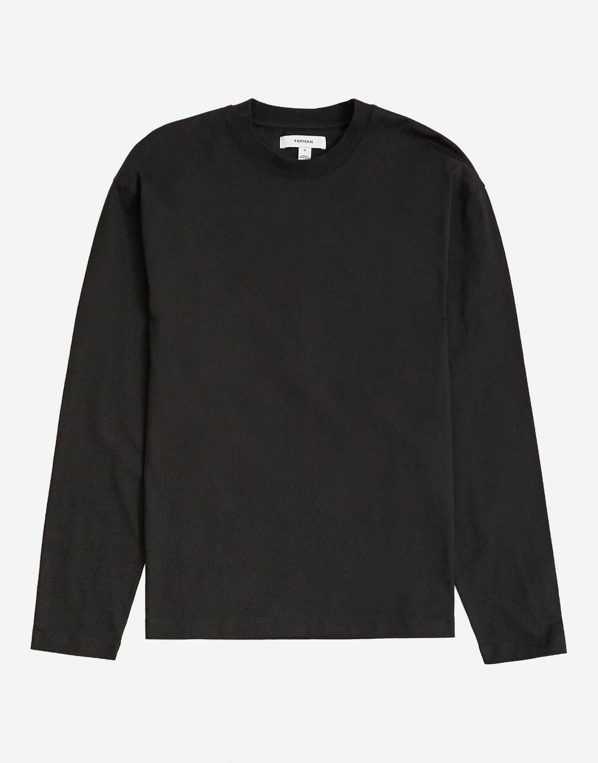 Topman relaxed fit long sleeve t-shirt in black