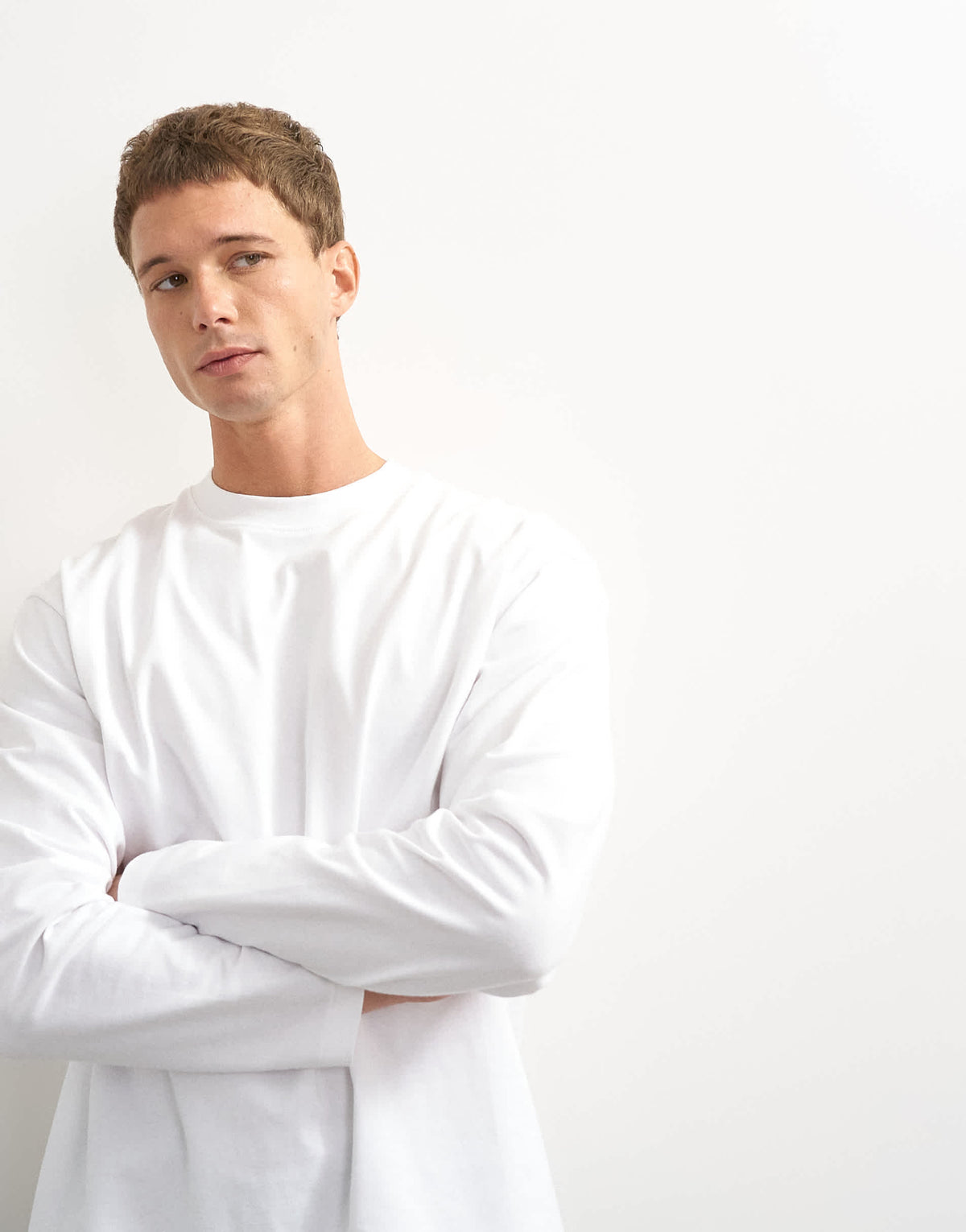 Topman relaxed fit long sleeve t-shirt in white