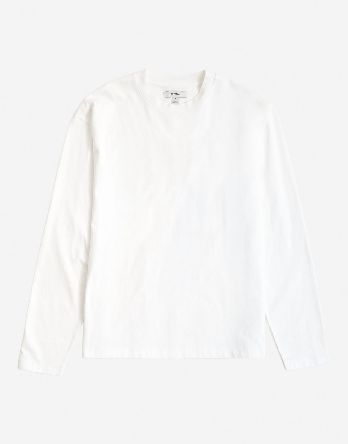 Topman relaxed fit long sleeve t-shirt in white