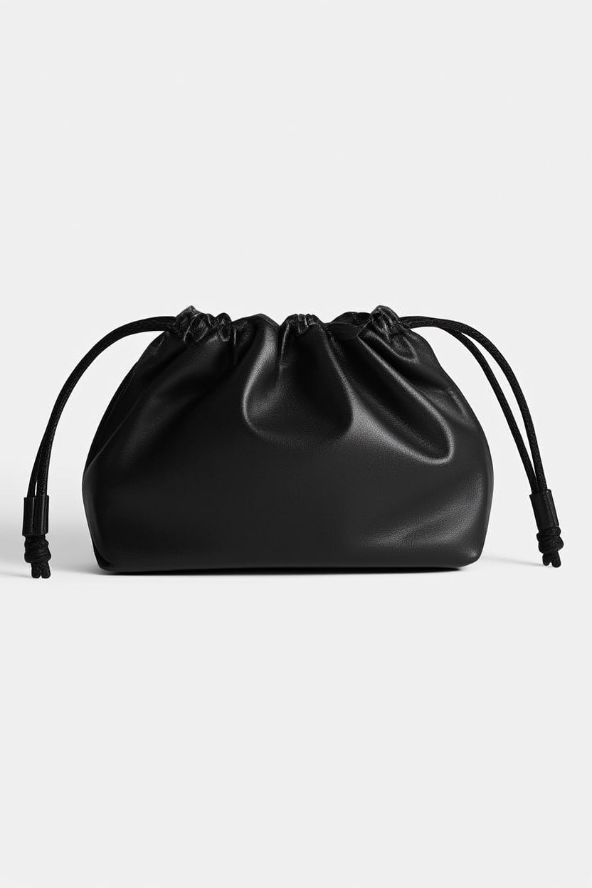 Topshop Celia medium ruched clutch bag in black