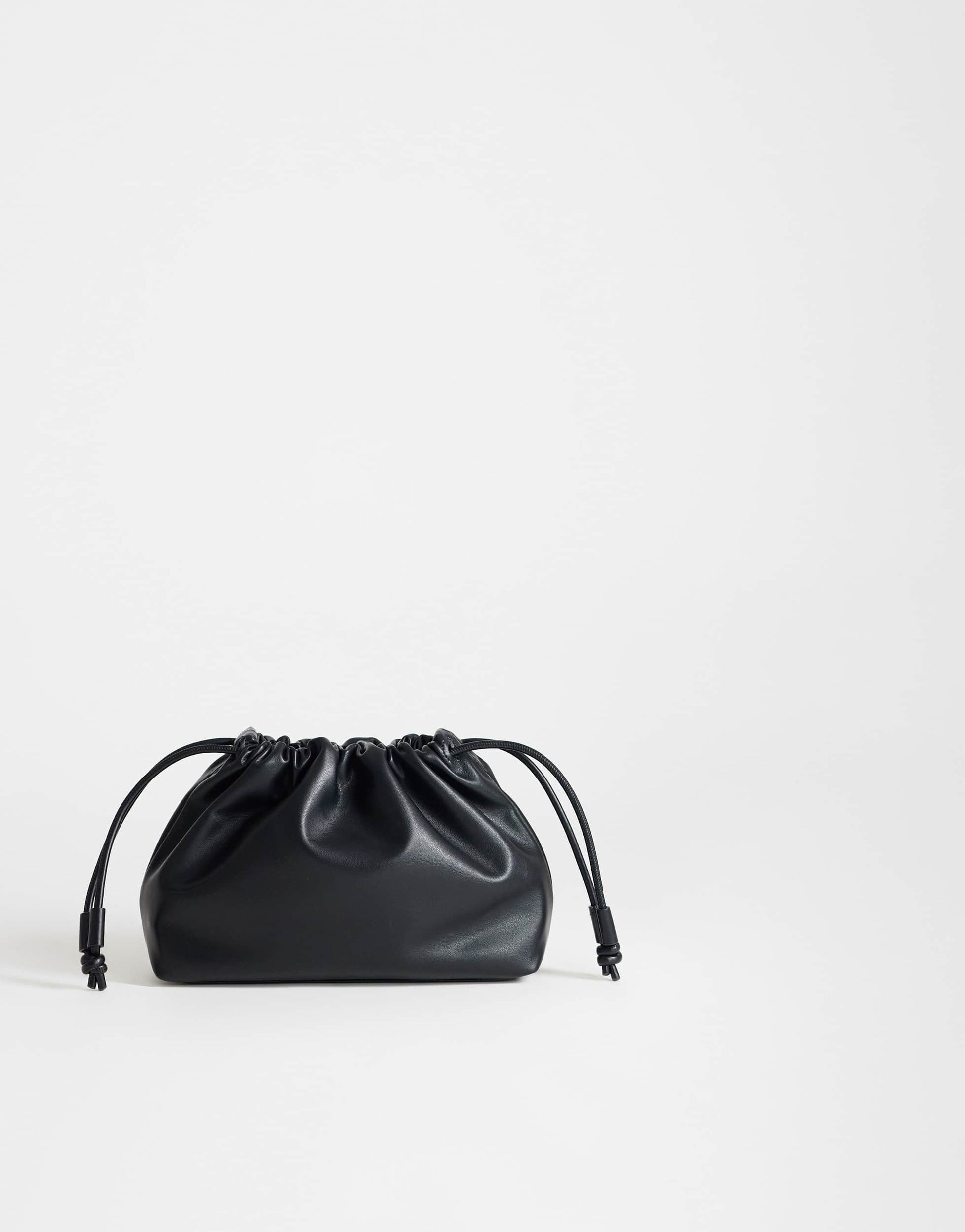 Topshop Celia medium ruched clutch bag in black