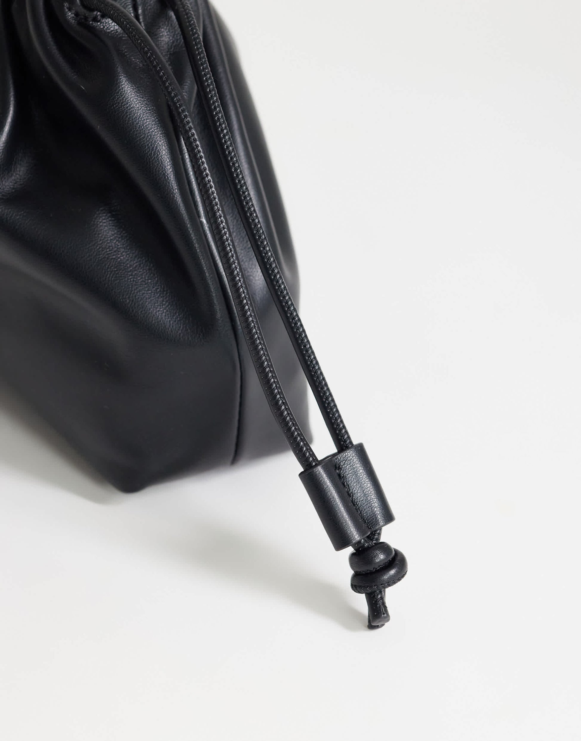 Topshop Celia medium ruched clutch bag in black