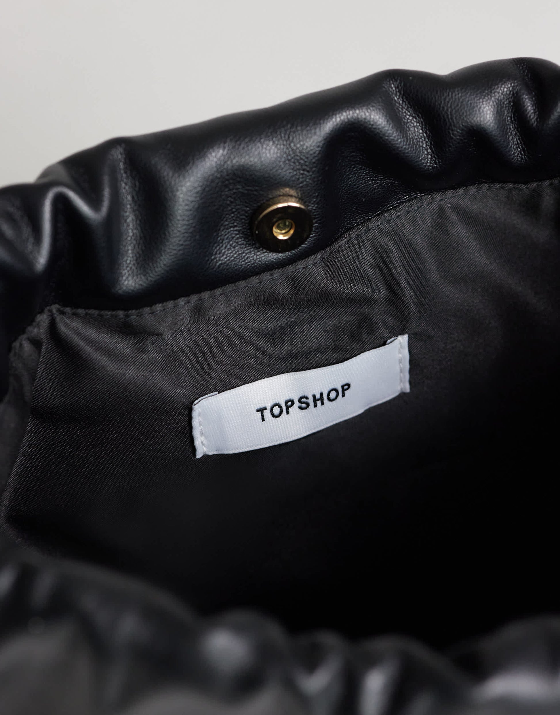Topshop Celia medium ruched clutch bag in black