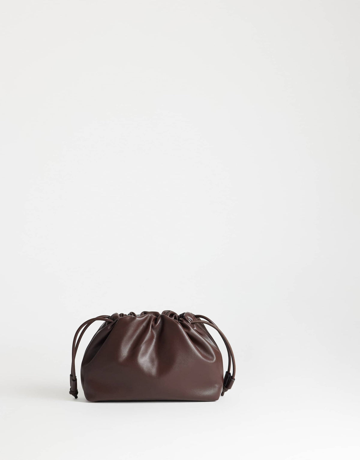 Topshop Celia medium ruched clutch bag in chocolate