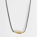 Topshop Octavia collar length necklace in black with gold detail