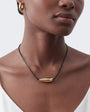 Topshop Octavia collar length necklace in black with gold detail