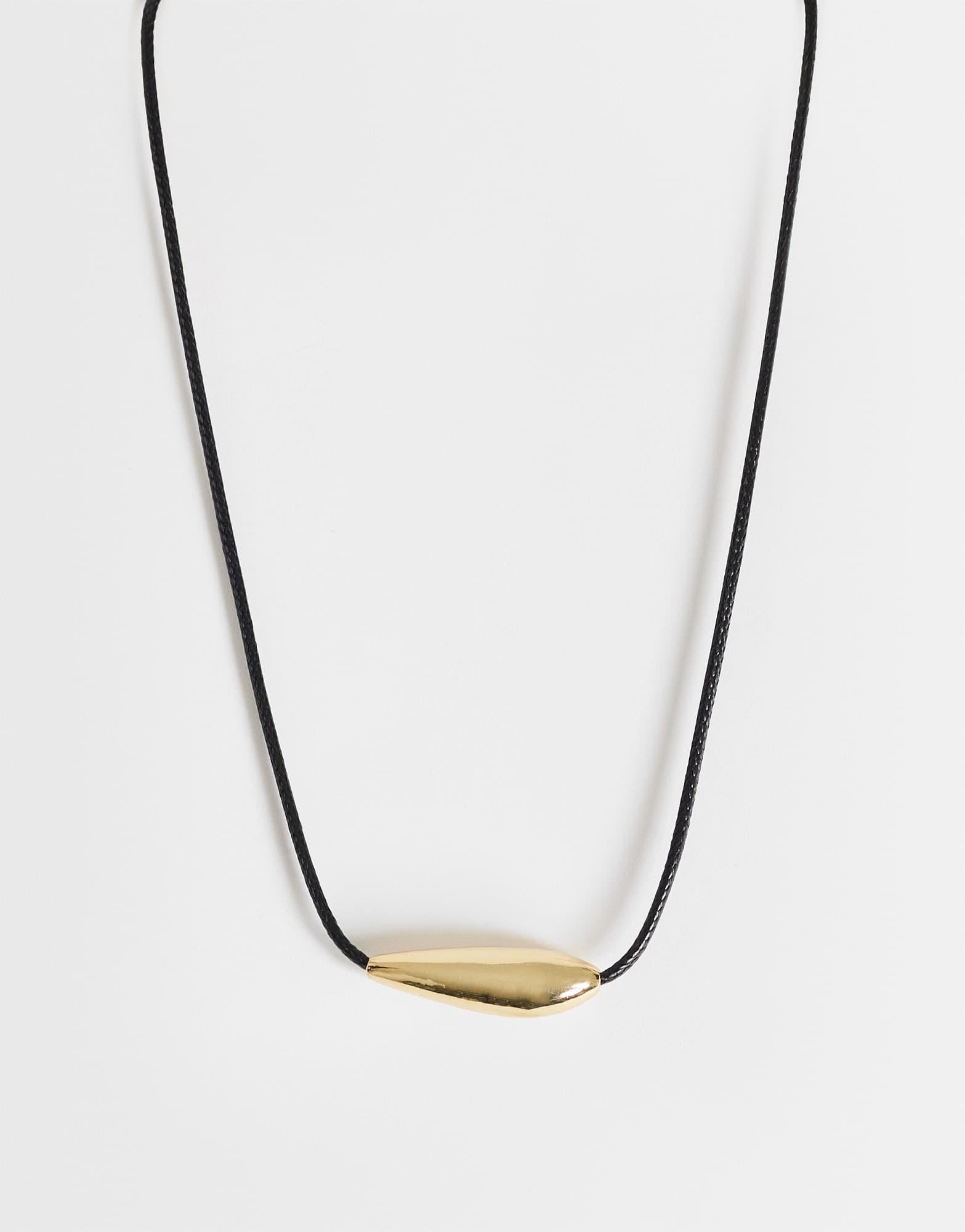 Topshop Octavia collar length necklace in black with gold detail