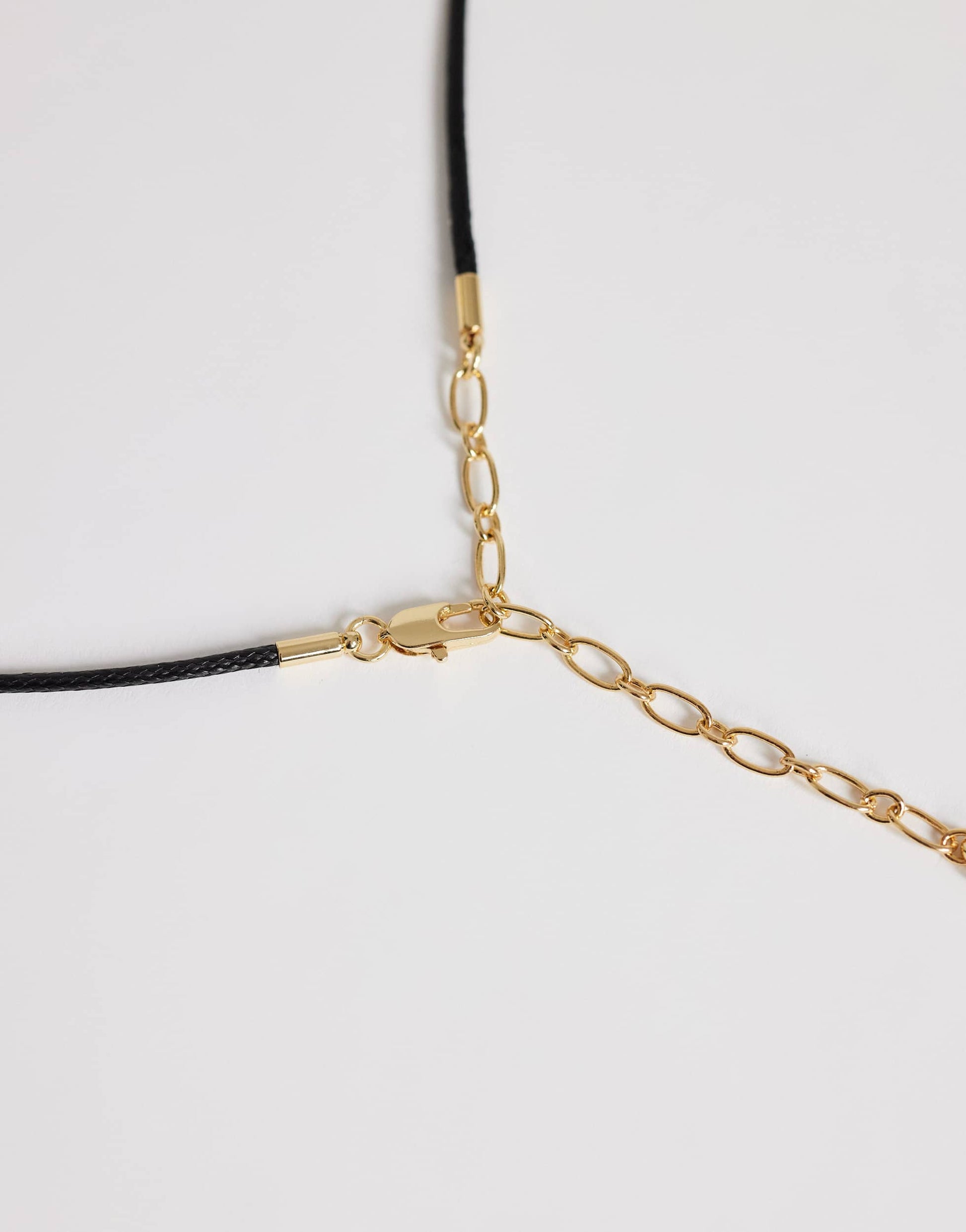 Topshop Octavia collar length necklace in black with gold detail
