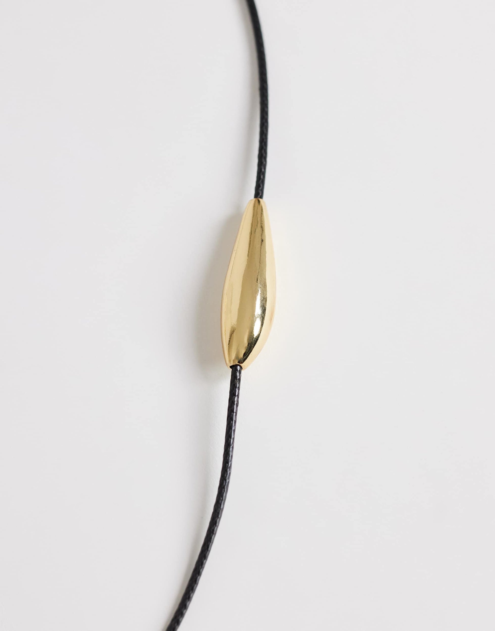 Topshop Octavia collar length necklace in black with gold detail