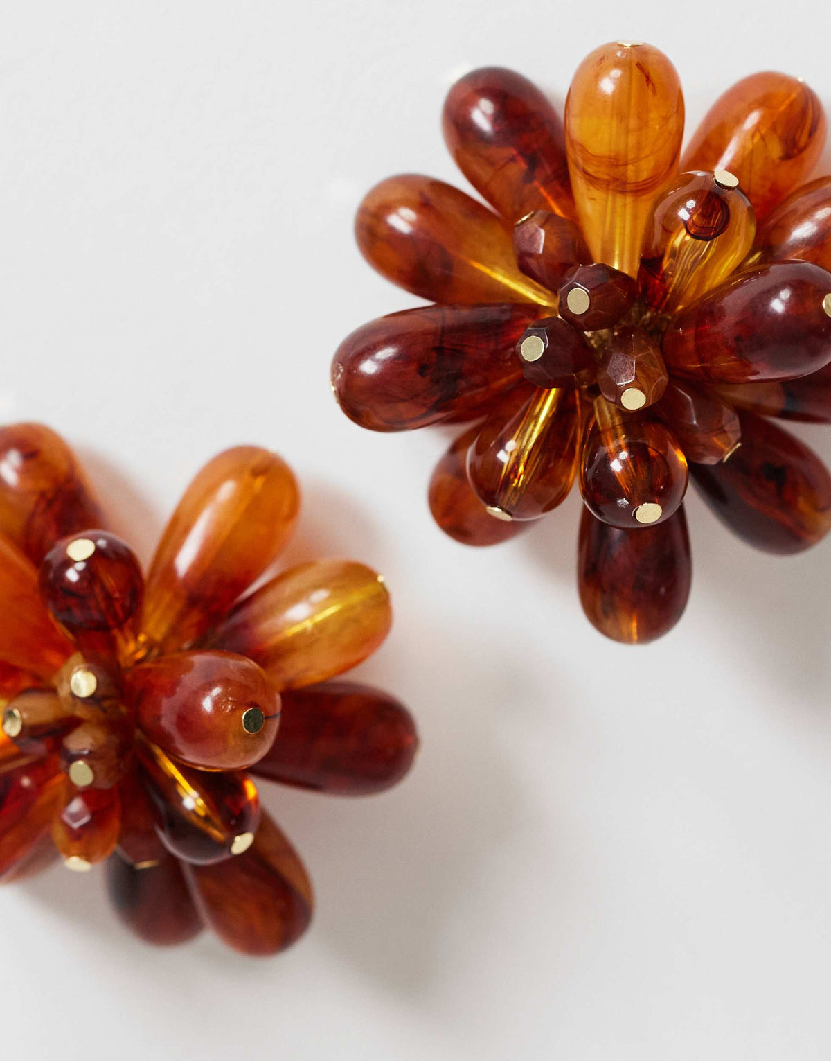 Topshop Dezi semi precious cluster earring in orange