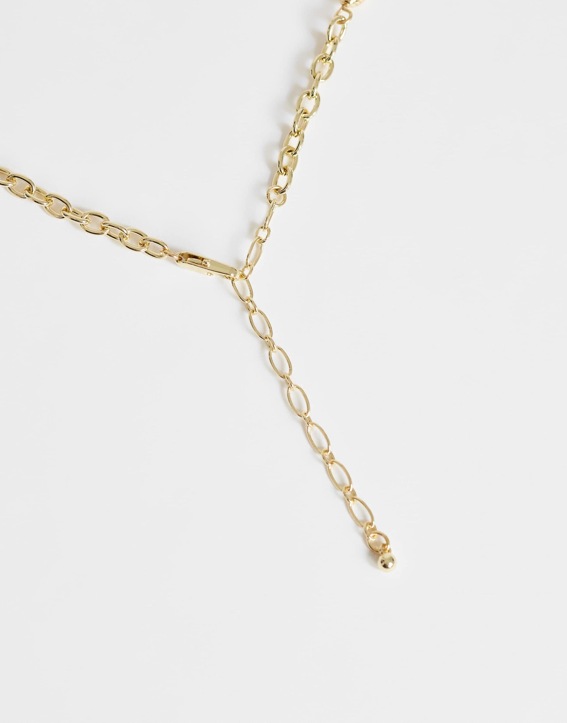 Topshop Omelia necklace in faux pearl, gold and blue