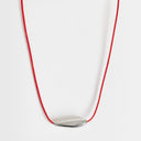 Topshop Octavia collar length necklace in red with silver detail