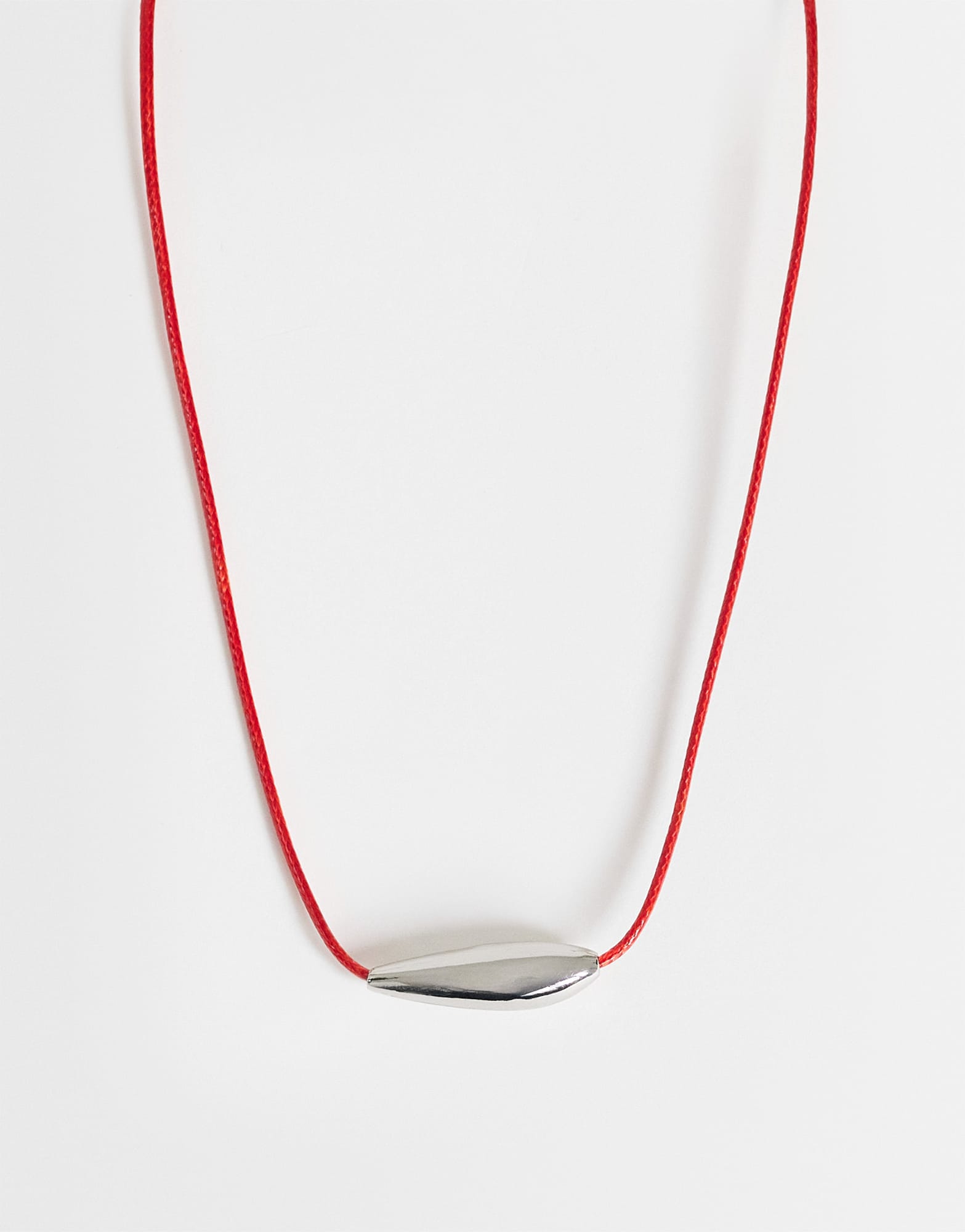 Topshop Octavia collar length necklace in red with silver detail