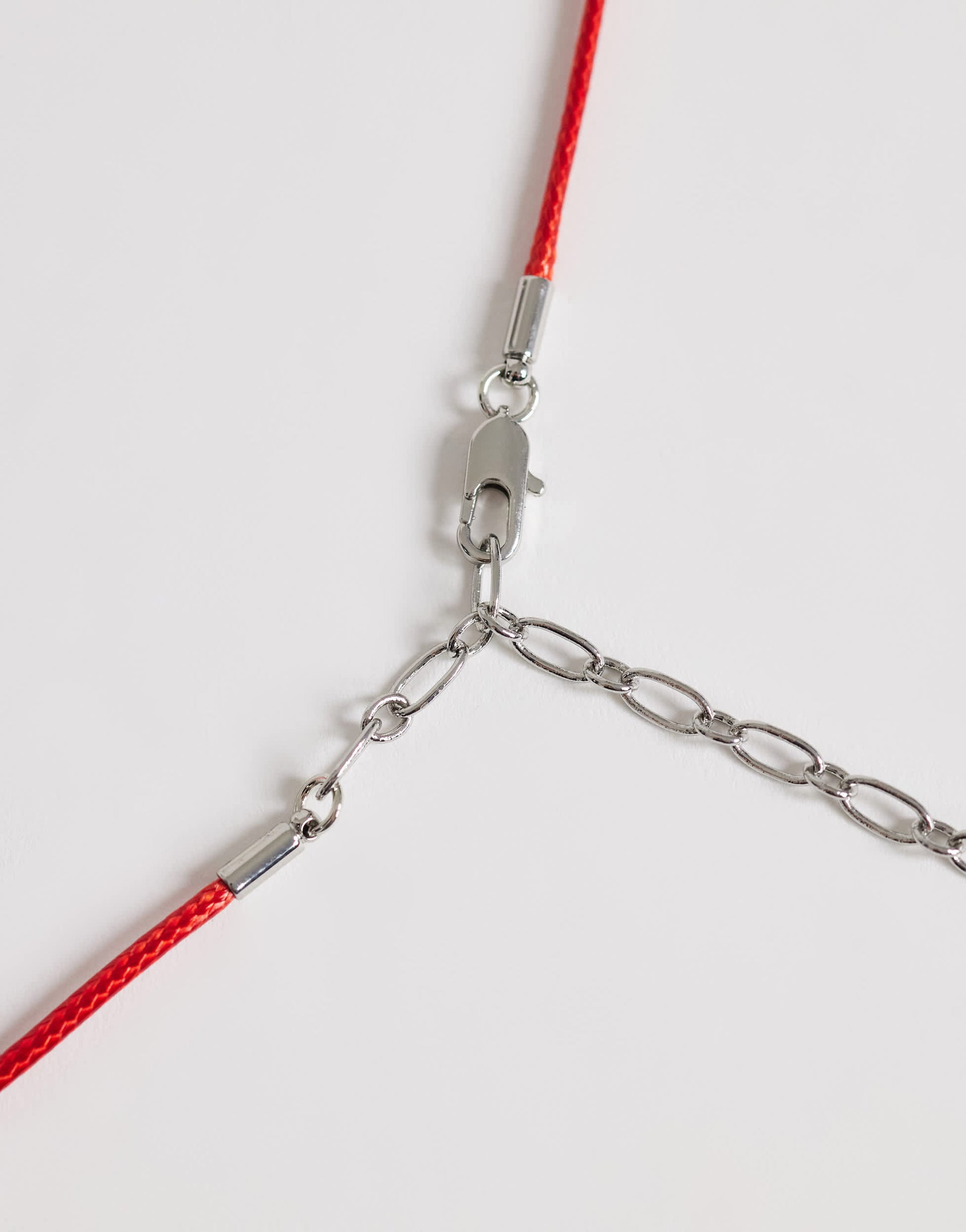 Topshop Octavia collar length necklace in red with silver detail