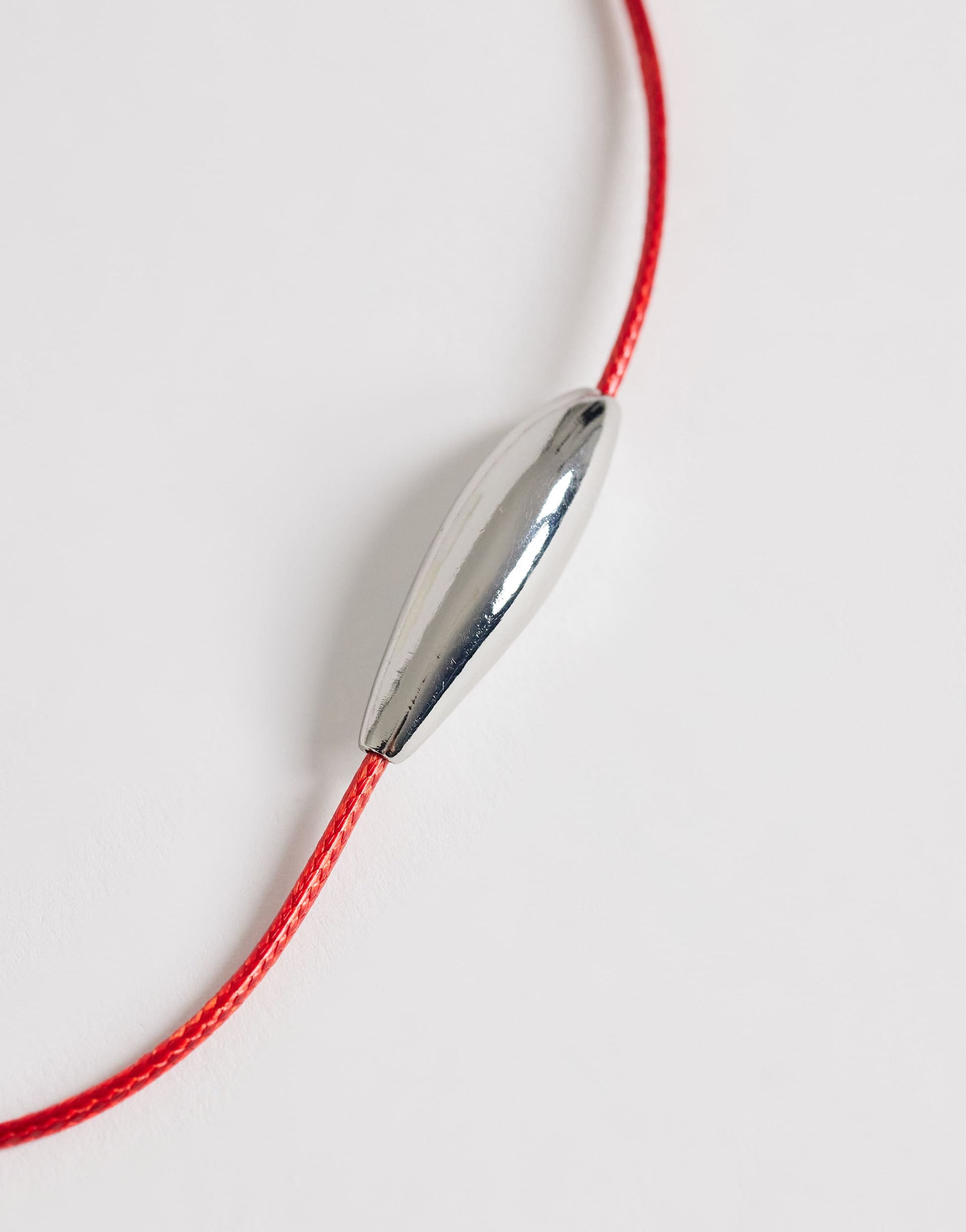 Topshop Octavia collar length necklace in red with silver detail