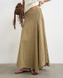 Topshop denim asymmetric drop waist maxi skirt in khaki stripe