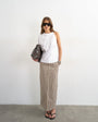 Topshop denim column maxi skirt in stripe