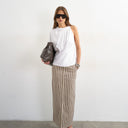 Topshop denim column maxi skirt in stripe