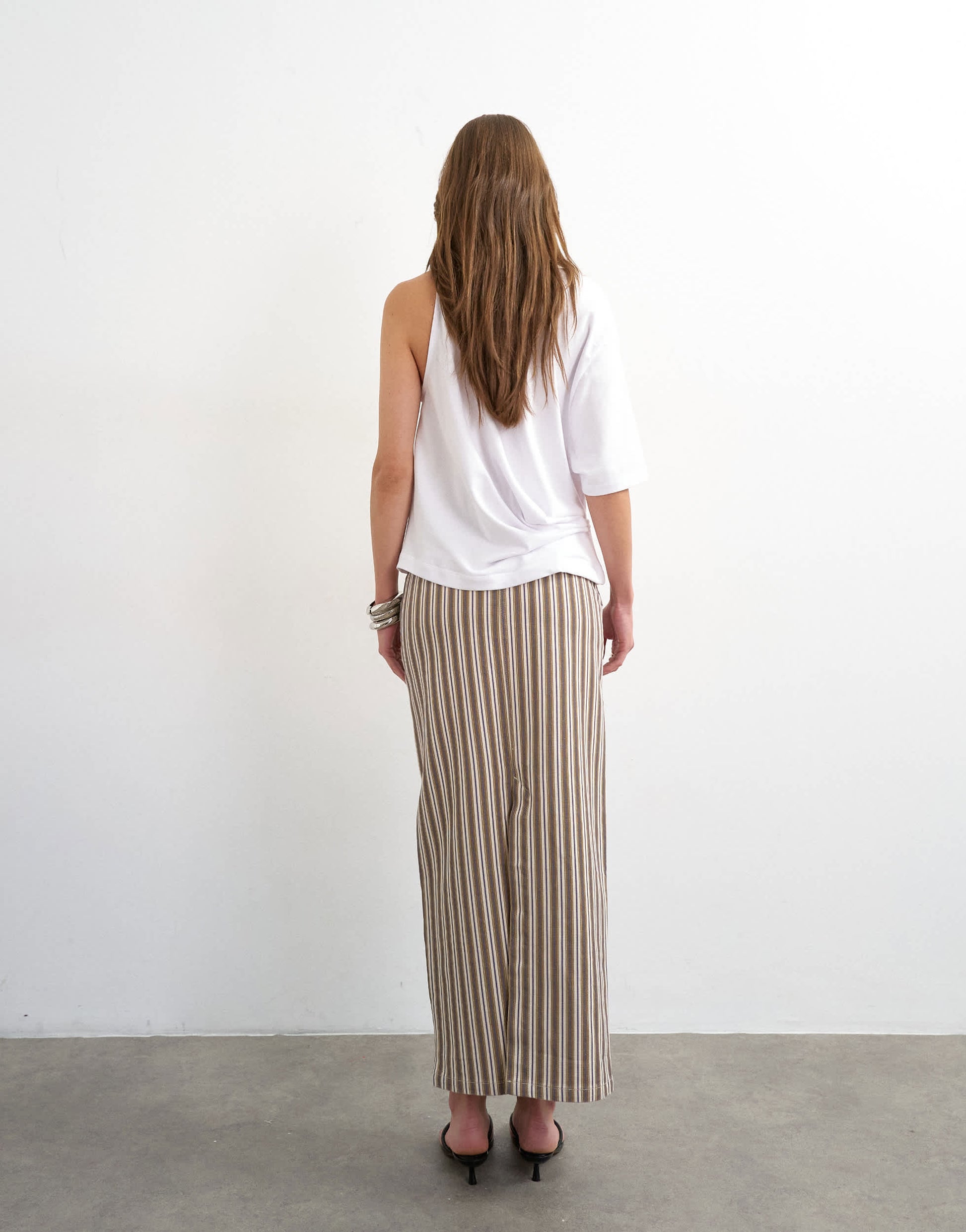 Topshop denim column maxi skirt in stripe