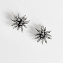 Topshop Cara statement flower earrings in silver