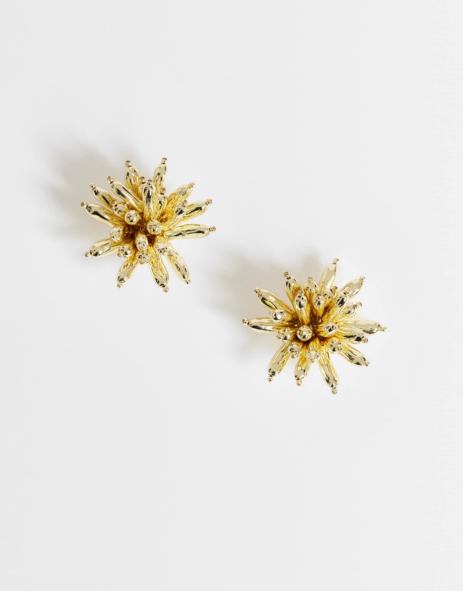 Topshop Cara statement flower earrings in gold