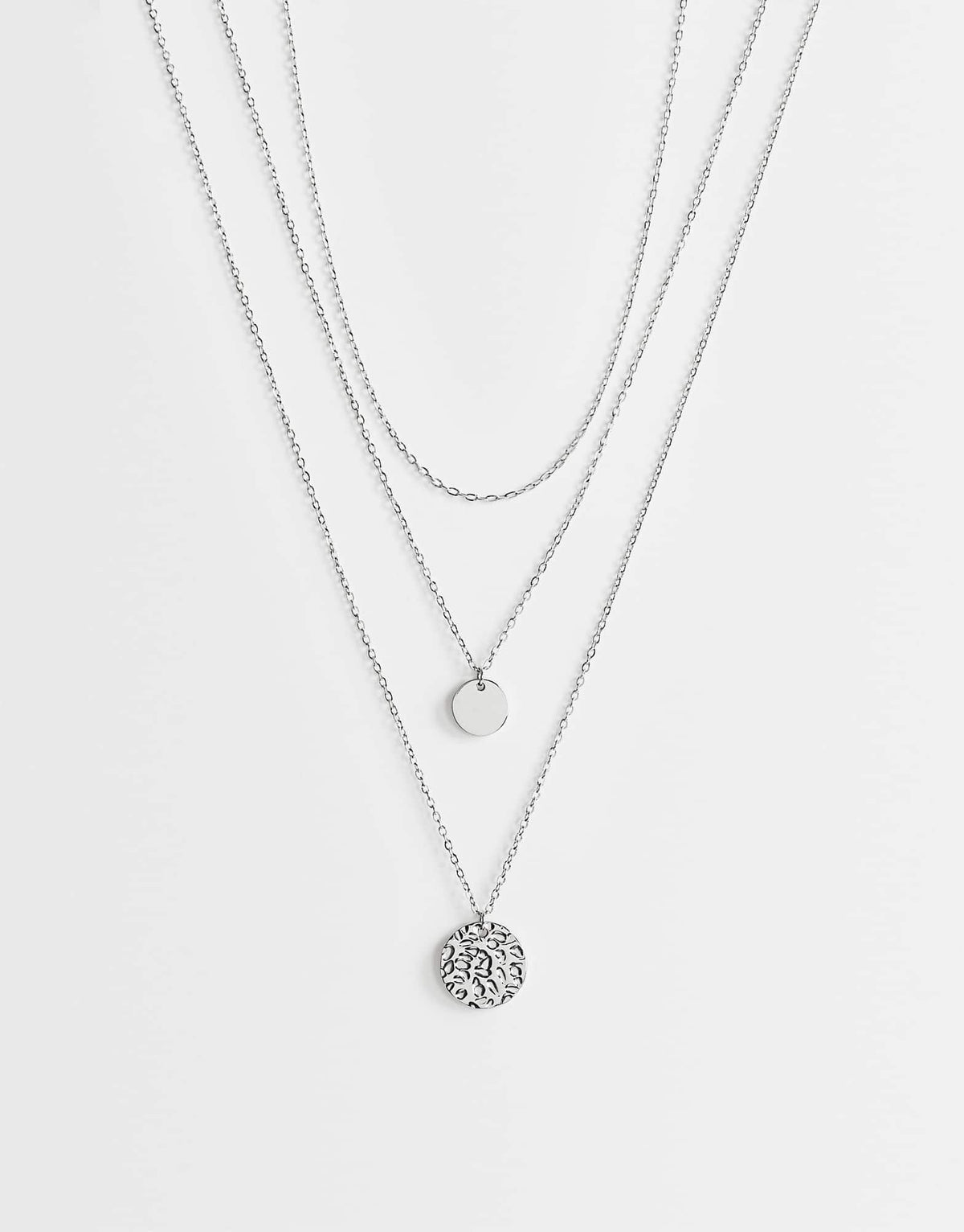 Topshop Oliver waterproof stainless steel multi layer necklace in silver