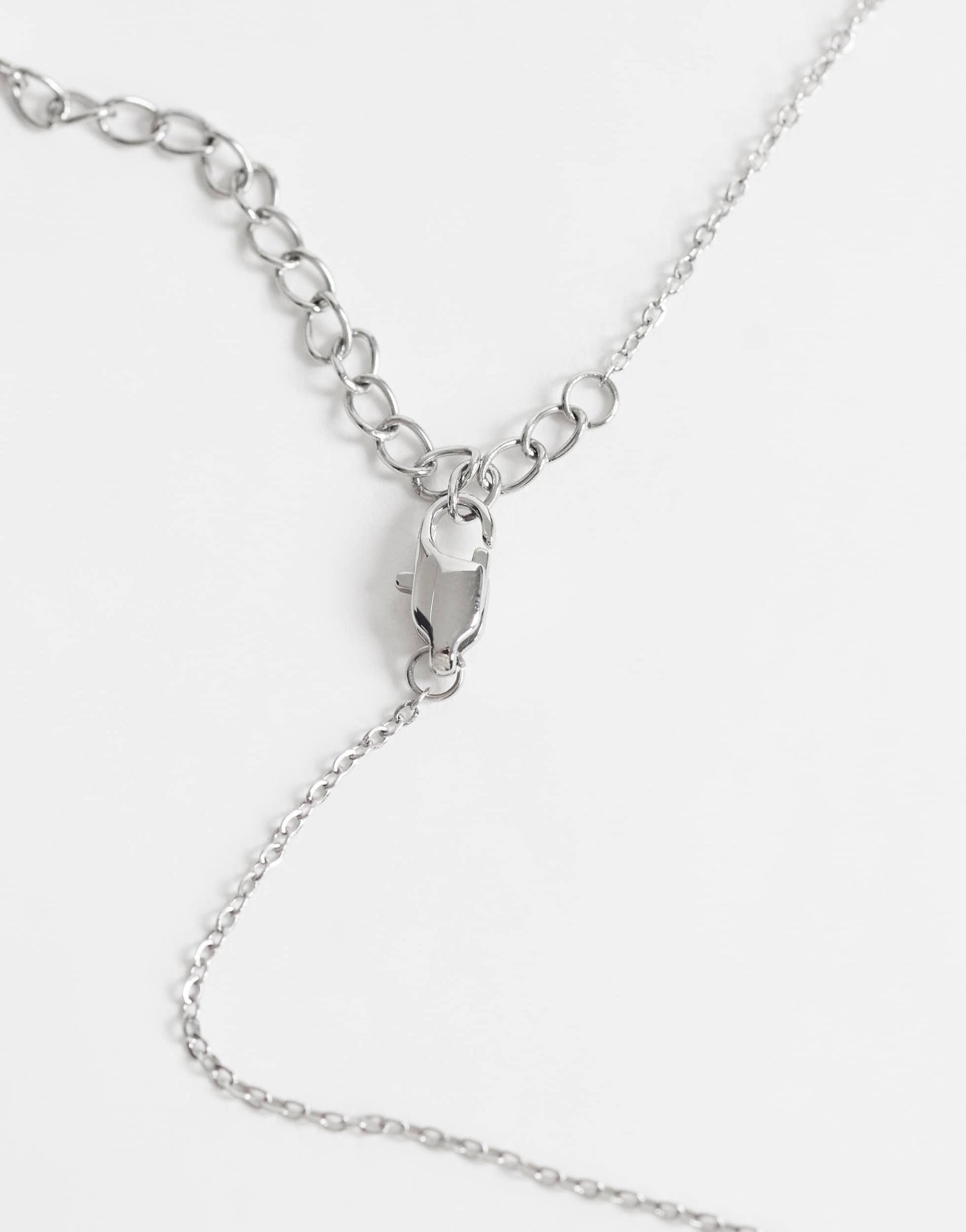 Topshop Oliver waterproof stainless steel multi layer necklace in silver