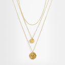 Collier Topshop Oliver imperméable en acier inoxydable multicouche, couleur or
