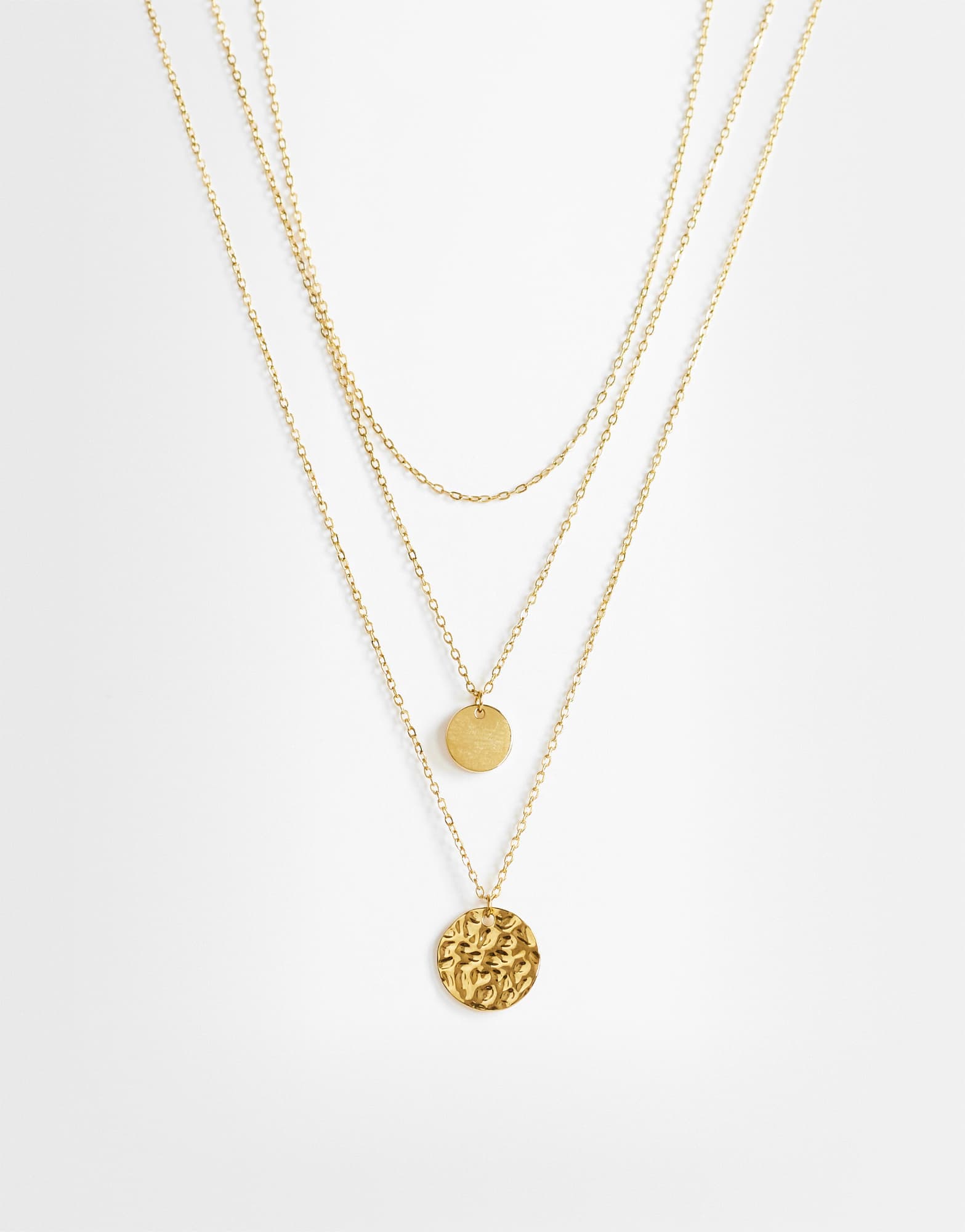 Collier Topshop Oliver imperméable en acier inoxydable multicouche, couleur or