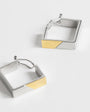 Topshop Delia waterproof stainless steel square hoop earring in silver with gold