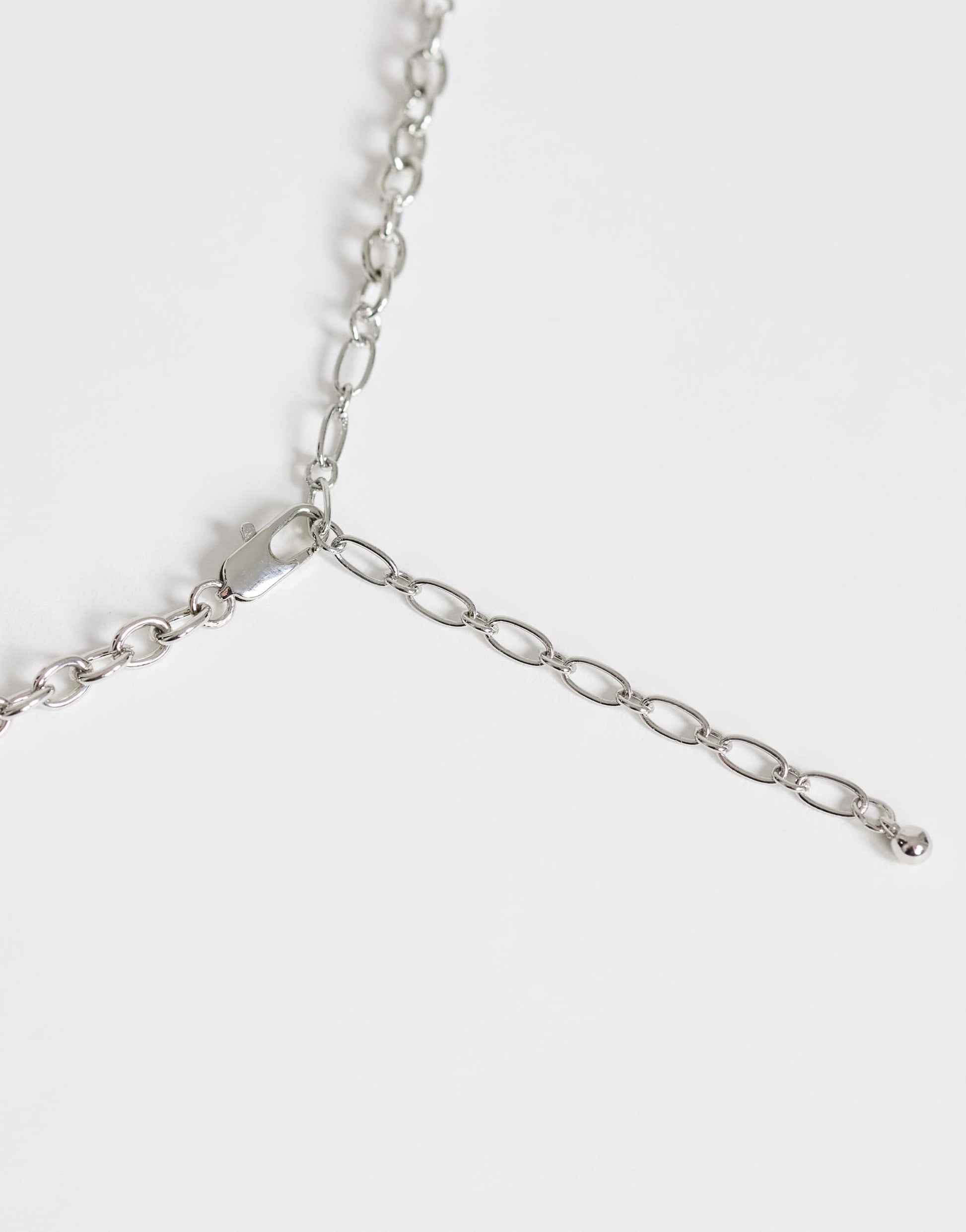 Topshop Omelia necklace in faux pearl, silver and green