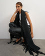 Topshop Sadie fringing scarf in black