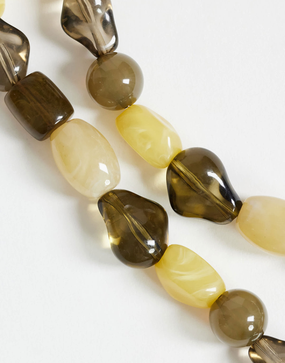 Topshop Olive bead necklace in green mix