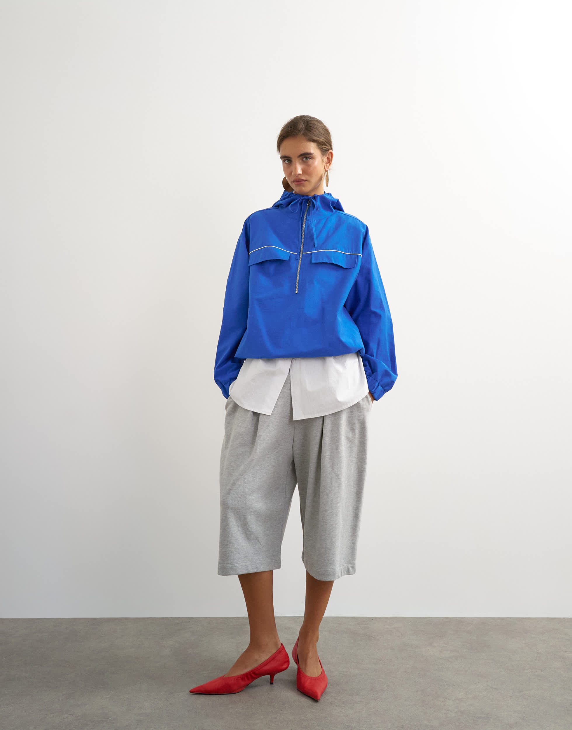 Topshop piping bomber in cobalt