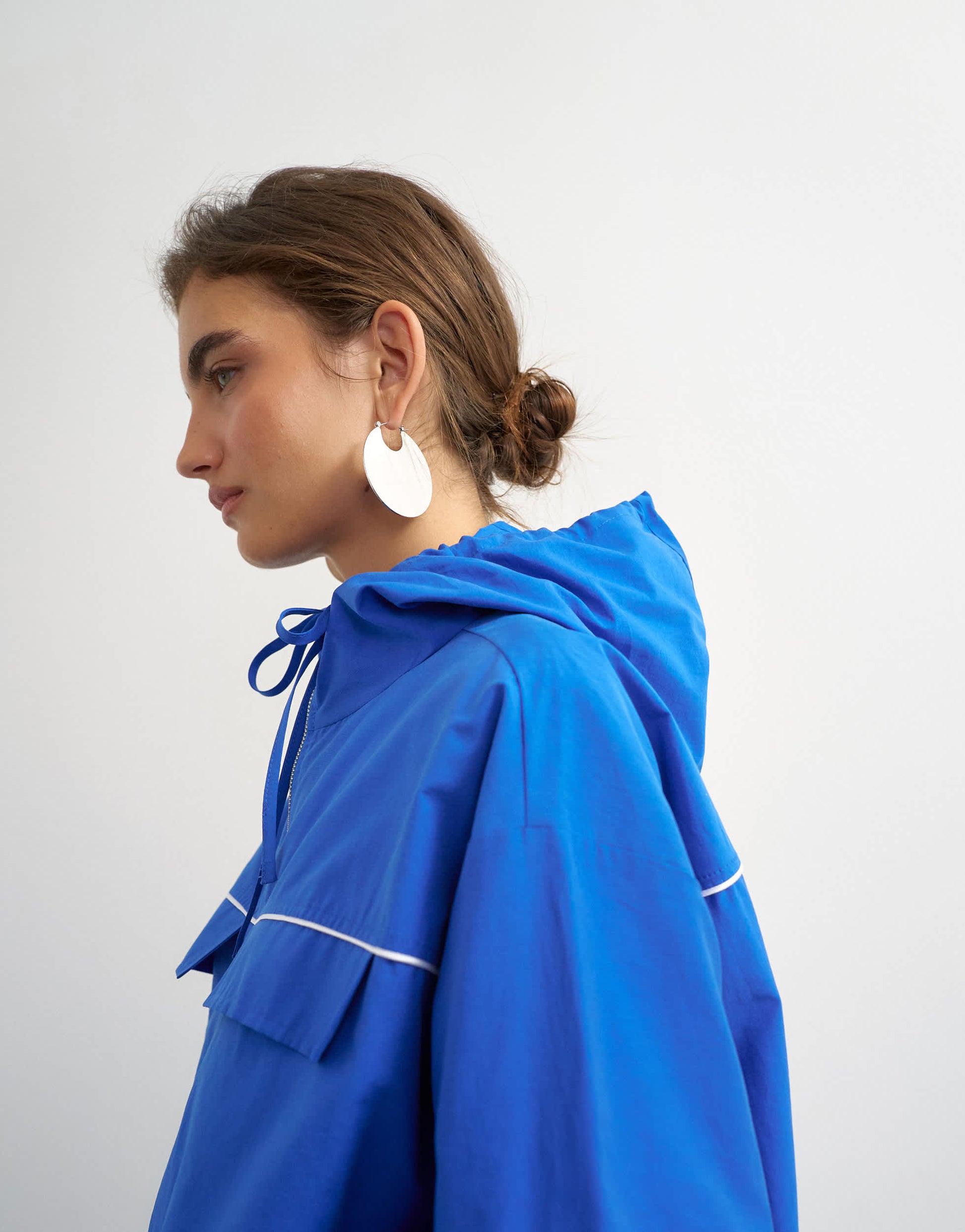 Topshop piping bomber in cobalt