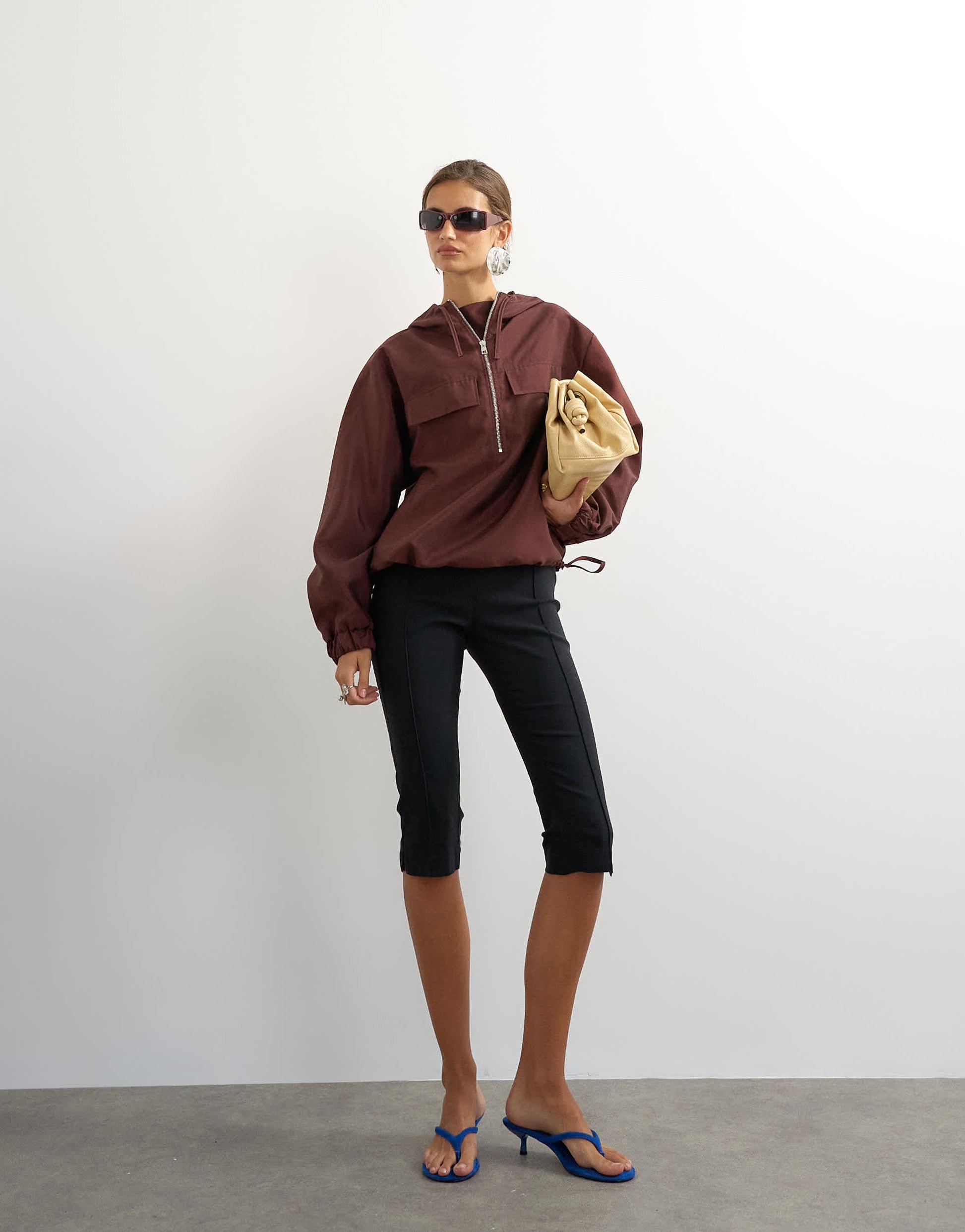 Topshop organza bomber in brown