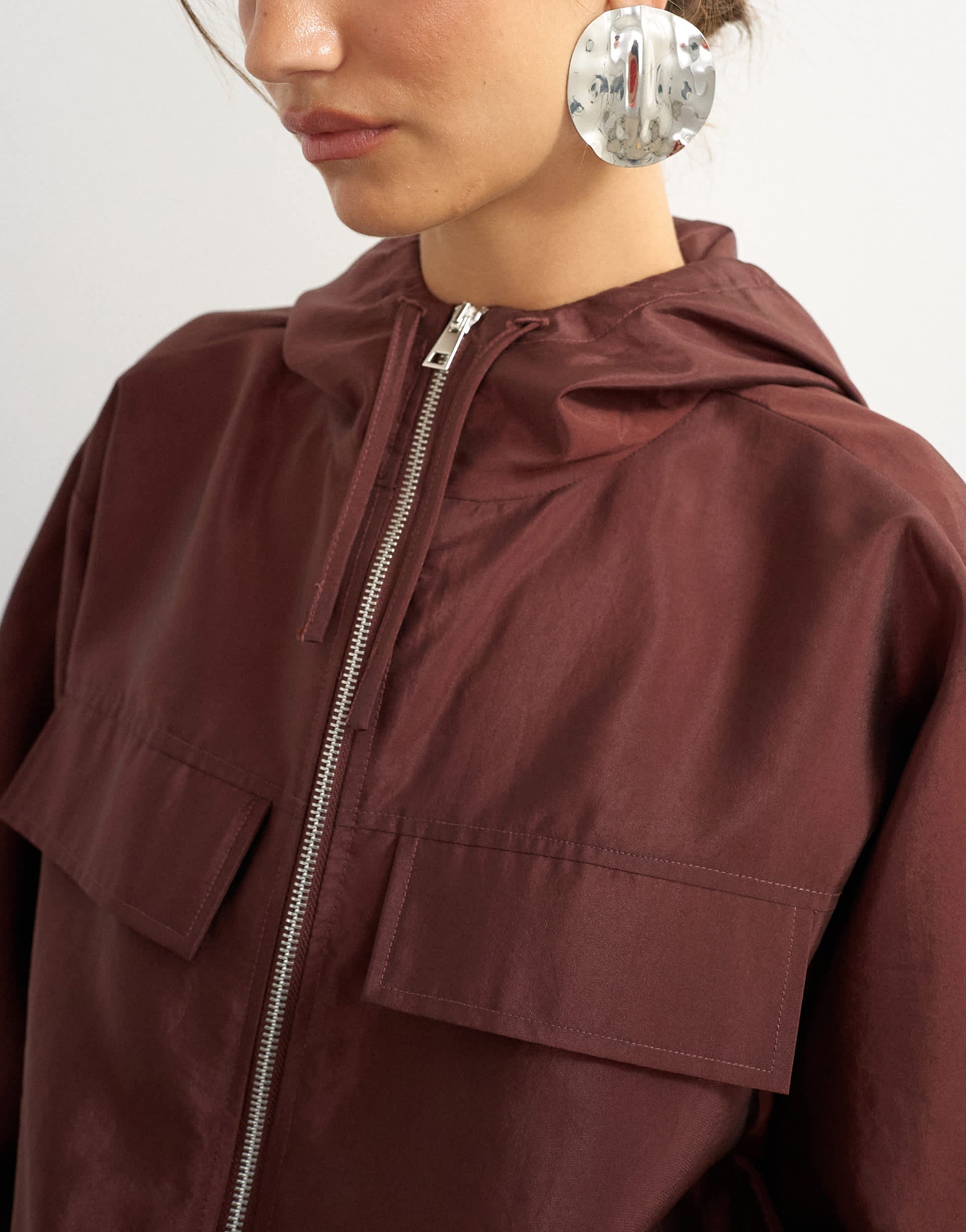 Topshop organza bomber in brown