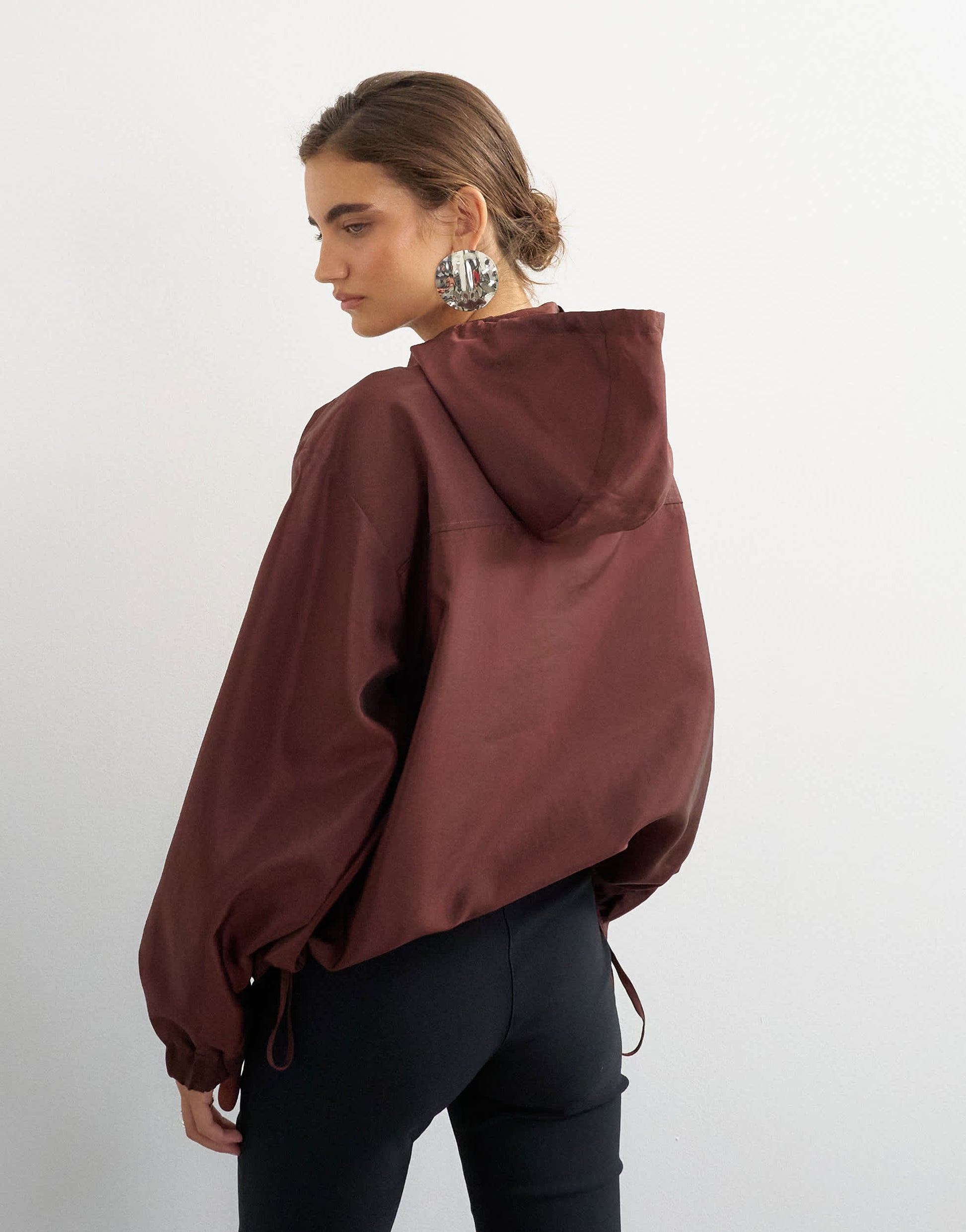 Topshop organza bomber in brown
