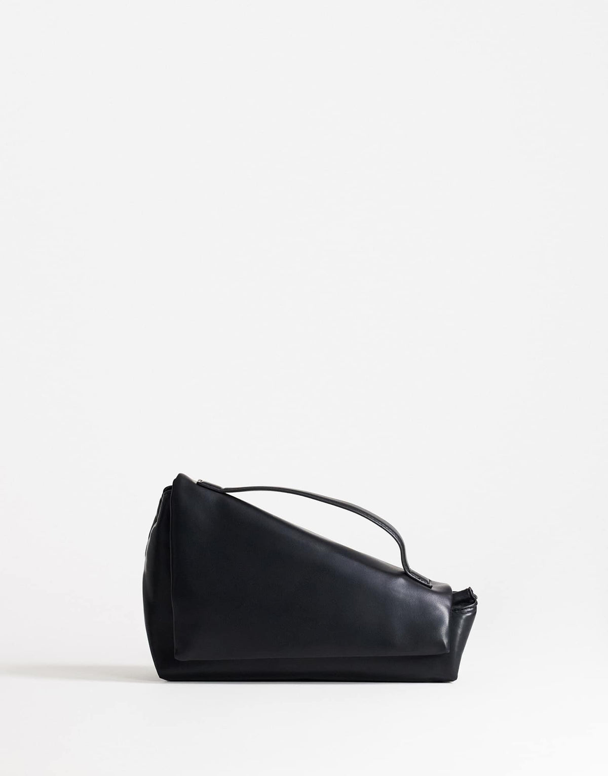 Topshop Delta medium pyramid top handle grab bag in black