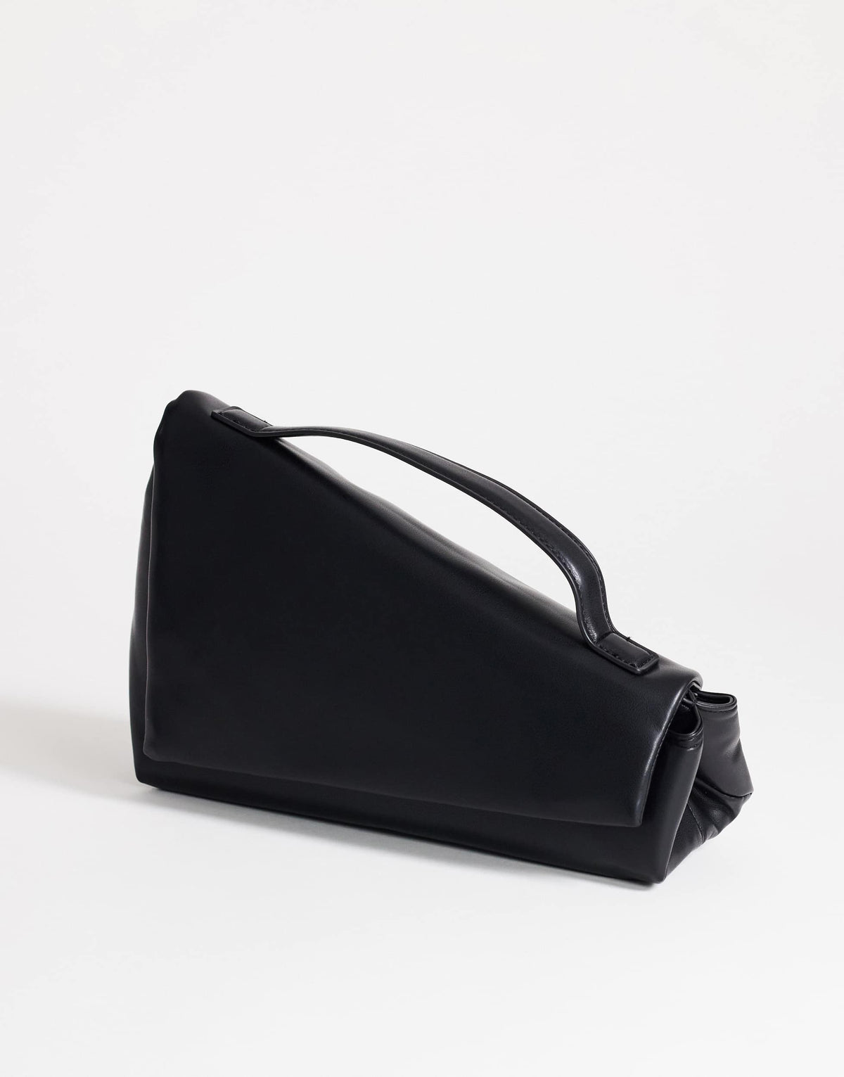 Topshop Delta medium pyramid top handle grab bag in black
