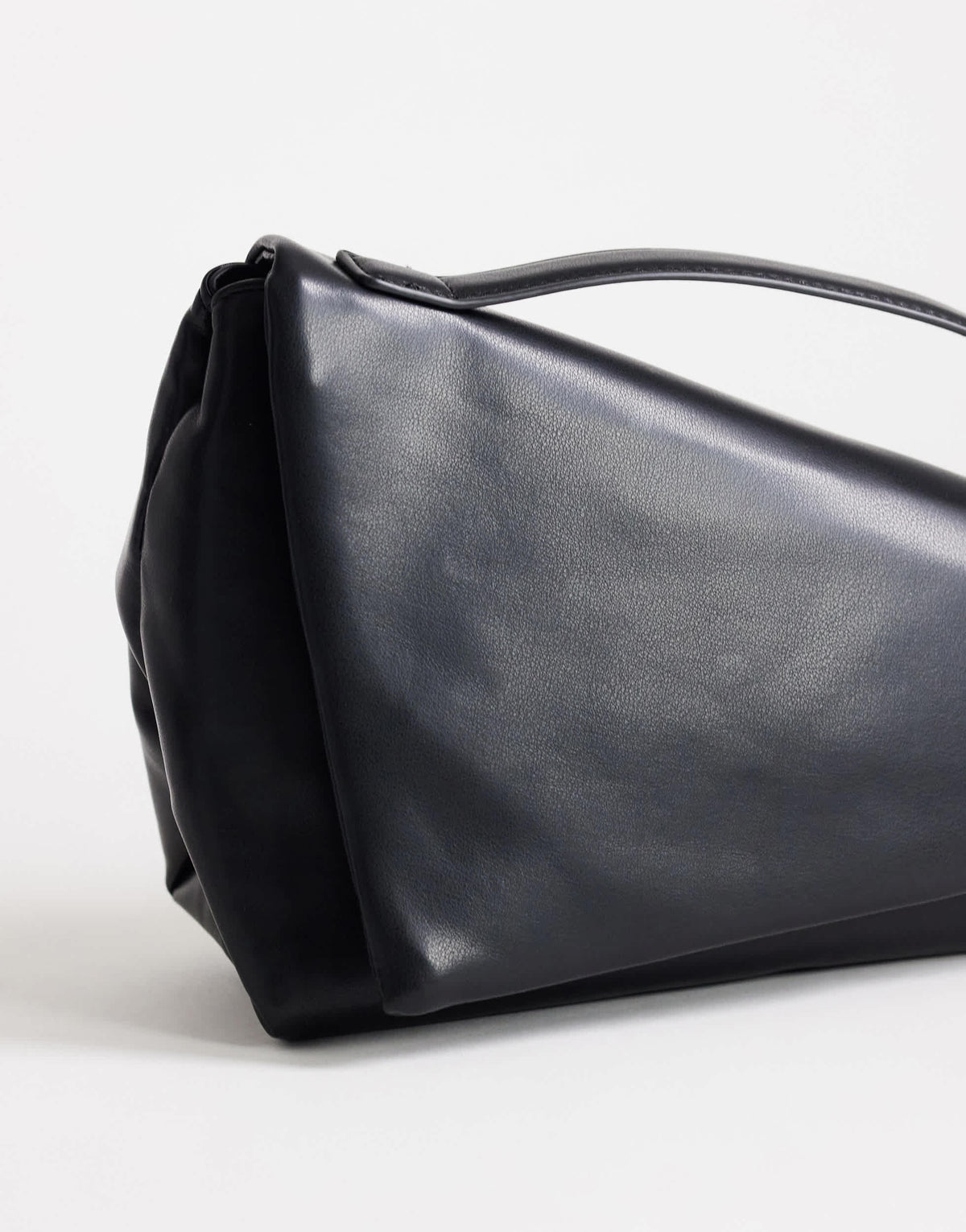 Topshop Delta medium pyramid top handle grab bag in black