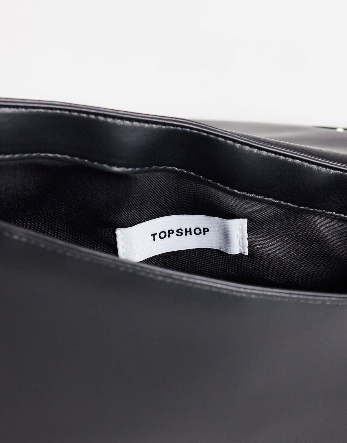 Topshop Delta medium pyramid top handle grab bag in black