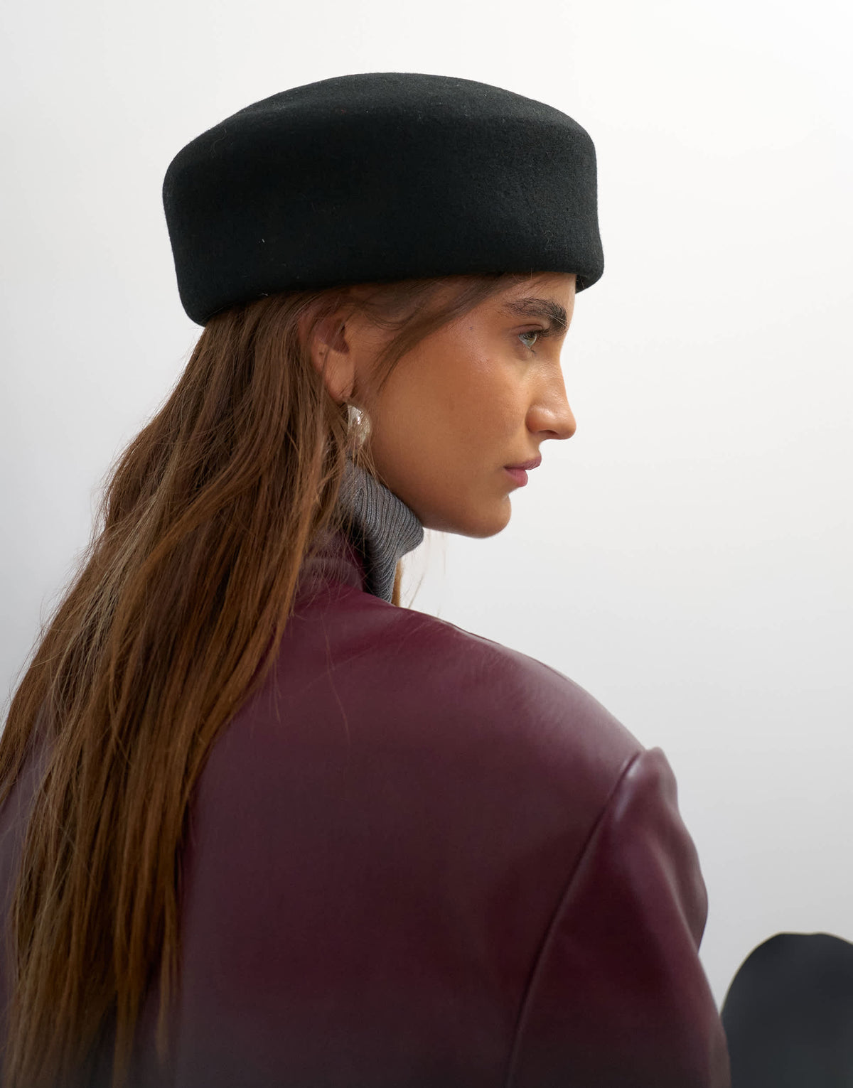 Topshop pillbox hat in black