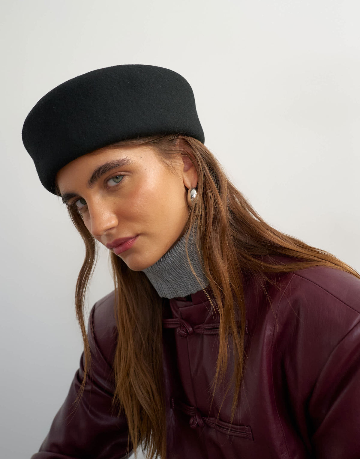 Topshop pillbox hat in black