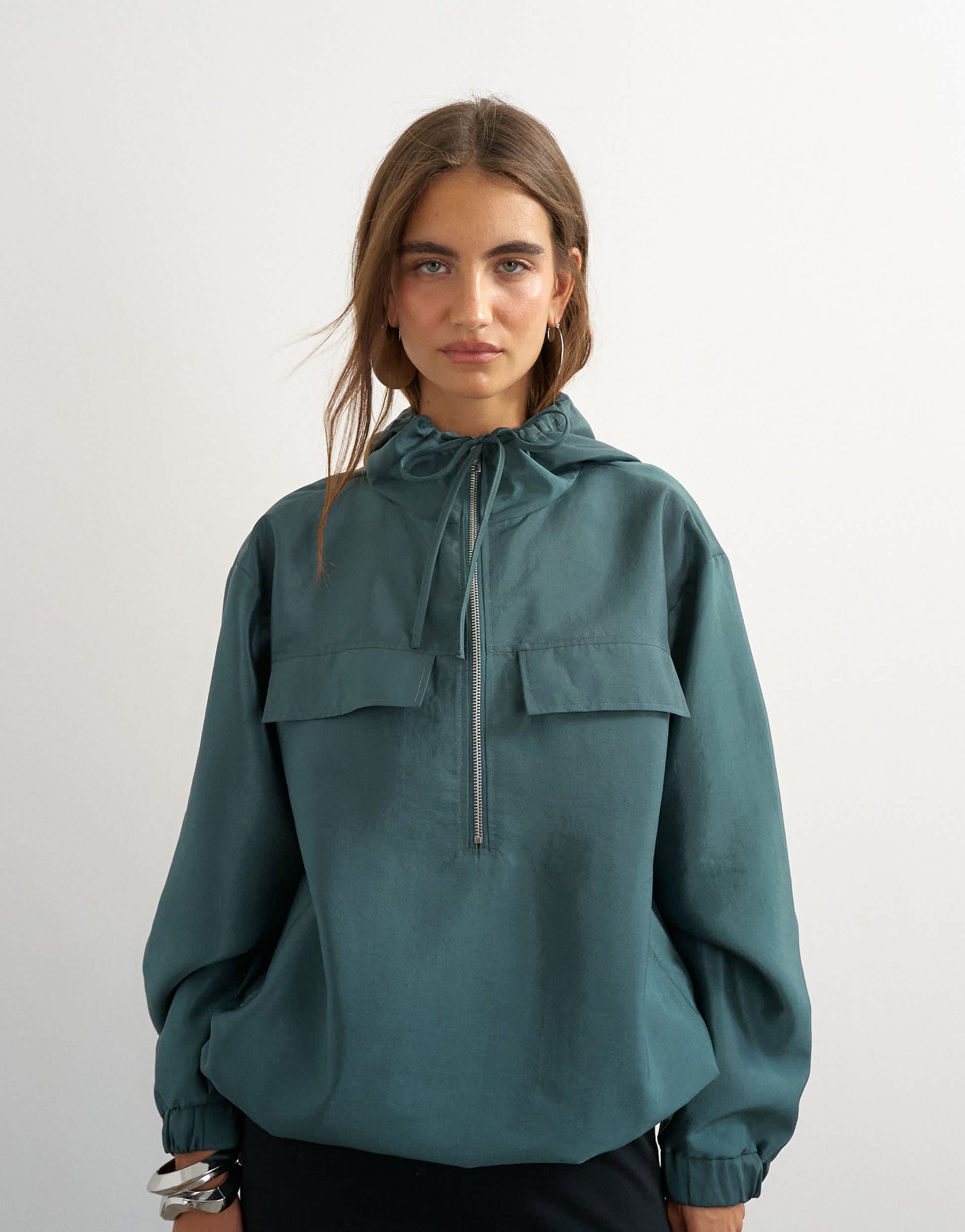 Topshop organza bomber in teal